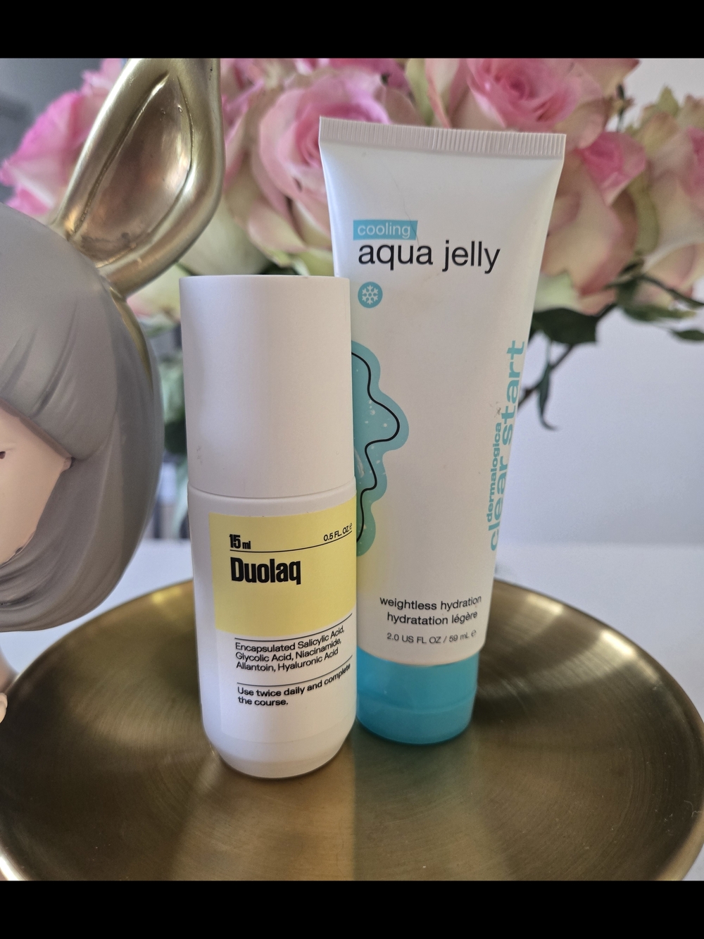 NEW Dermalogica Cooling Aqua Jelly 2oz + Duolaq Acne Serum Skincare Bundle